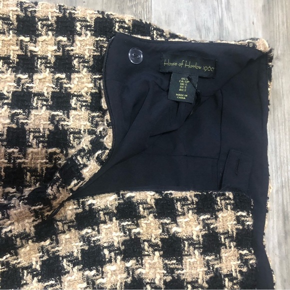 NWT House of Harlow 1960 Houndstooth Tweed Mini Skirt Small - Picture 8 of 10